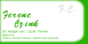 ferenc czink business card